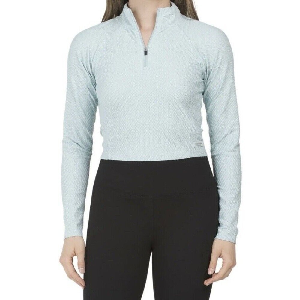 Calvin Klein Performance Women’s Mock Neck Long Sleeve Fitted Crop Top Size L